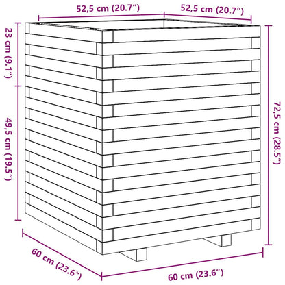 Plantekasse hvit 60x60x72,5 cm heltre furu