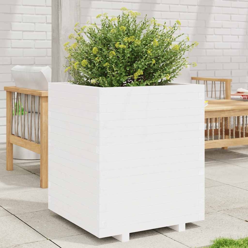 Plantekasse hvit 60x60x72,5 cm heltre furu