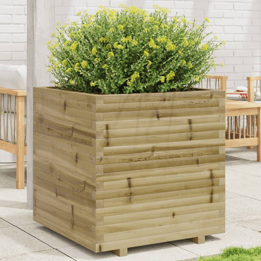 Utendørs Blomsterkasse Plantekasse Tre 70x70x72,5 cm impregnert furu