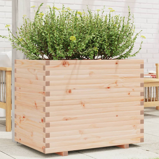 Utendørs Blomsterkasse Plantekasse Tre 90x60x72,5 cm heltre furu