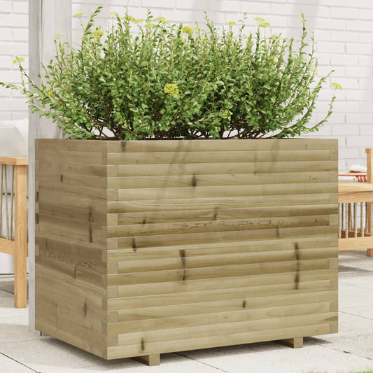 Utendørs Blomsterkasse Plantekasse Tre 90x60x72,5 cm impregnert furu