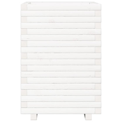 Plantekasse hvit 50x50x72 cm heltre furu