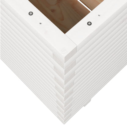 Plantekasse hvit 50x50x72 cm heltre furu