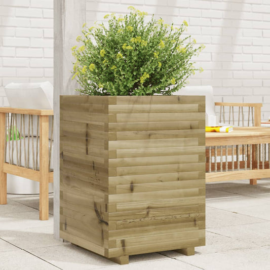 Utendørs Blomsterkasse Plantekasse Tre 50x50x72 cm impregnert furu