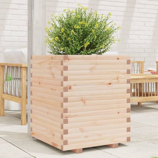 Utendørs Blomsterkasse Plantekasse Tre 60x60x72 cm heltre furu