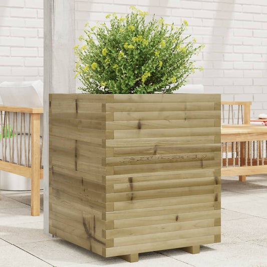 Utendørs Blomsterkasse Plantekasse Tre 60x60x72 cm impregnert furu