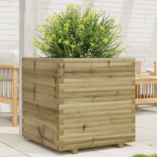 Utendørs Blomsterkasse Plantekasse Tre 70x70x72 cm impregnert furu