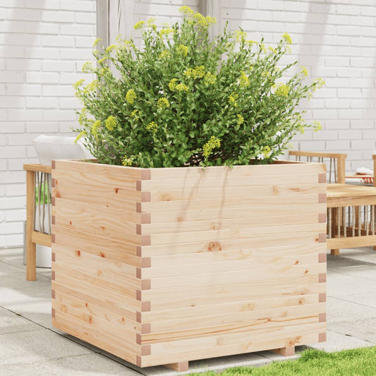 Utendørs Blomsterkasse Plantekasse Tre 80x80x72 cm heltre furu