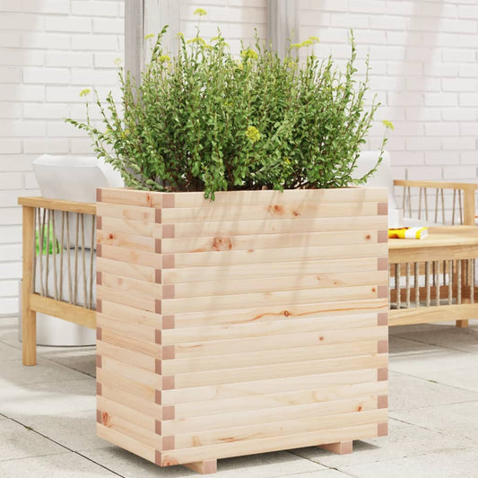 Utendørs Blomsterkasse Plantekasse Tre 70x40x72 cm heltre furu
