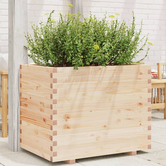 Utendørs Blomsterkasse Plantekasse Tre 90x60x72 cm heltre furu