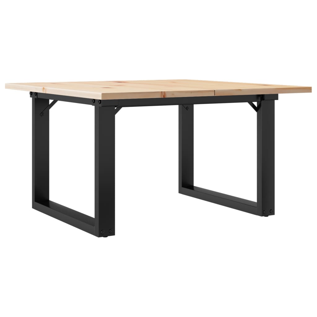 Salongbord Sofabord Tre heltre furu O-ramme 60x60x40 cm og støpejern