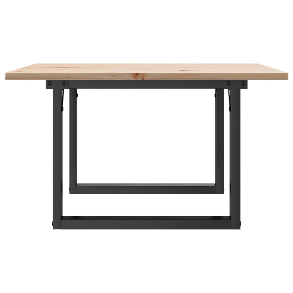 Salongbord Sofabord Tre heltre furu O-ramme 60x60x40 cm og støpejern