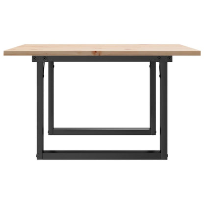 Salongbord Sofabord Tre heltre furu O-ramme 60x60x40 cm og støpejern