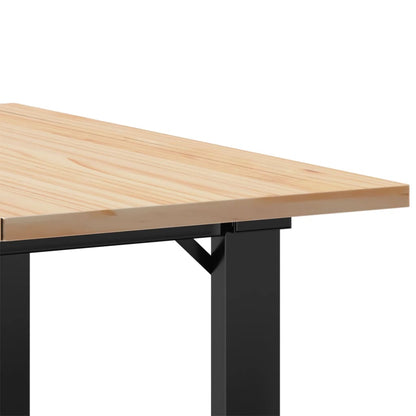 Salongbord Sofabord Tre heltre furu O-ramme 60x60x40 cm og støpejern