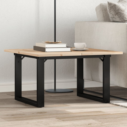 Salongbord Sofabord Tre heltre furu O-ramme 60x60x40 cm og støpejern