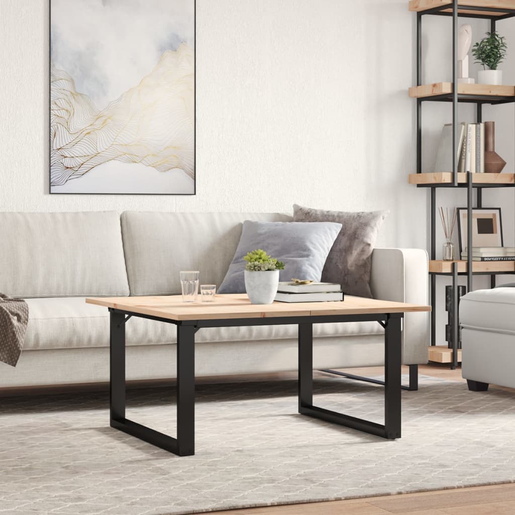 Salongbord Sofabord DIV. O-ramme 80x80x45 cm heltre furu og støpejern