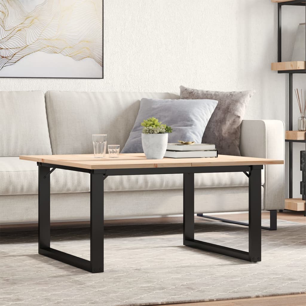 Salongbord Sofabord DIV. O-ramme 80x80x45 cm heltre furu og støpejern