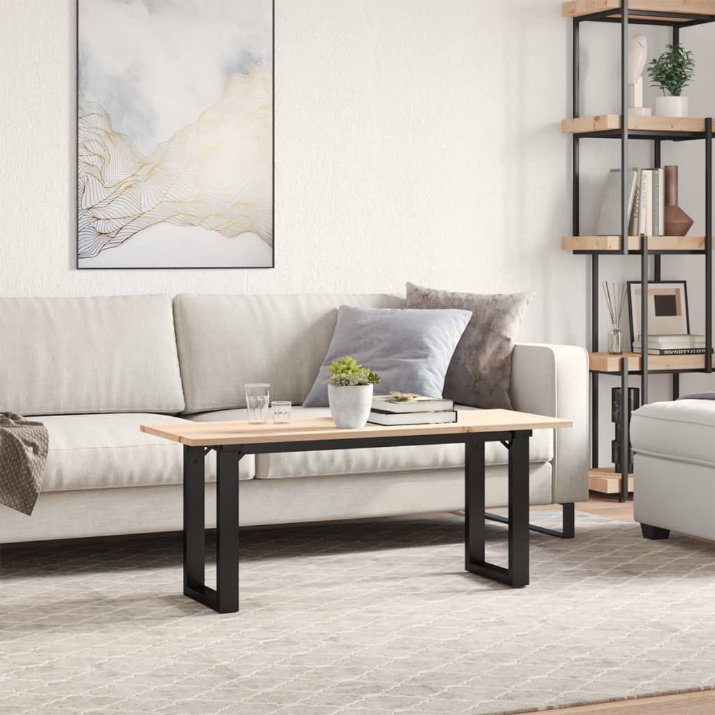 Salongbord Sofabord DIV. O-ramme 110x40x45 cm heltre furu og støpejern