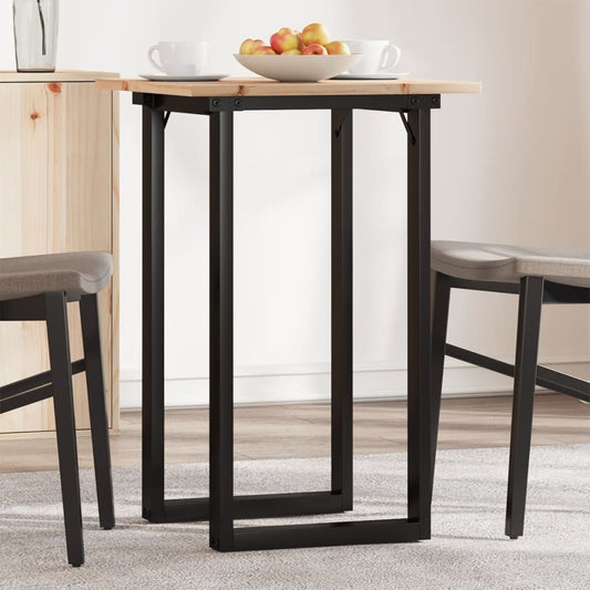 Spisebord O-ramme 50x50x75 cm heltre furu og stål