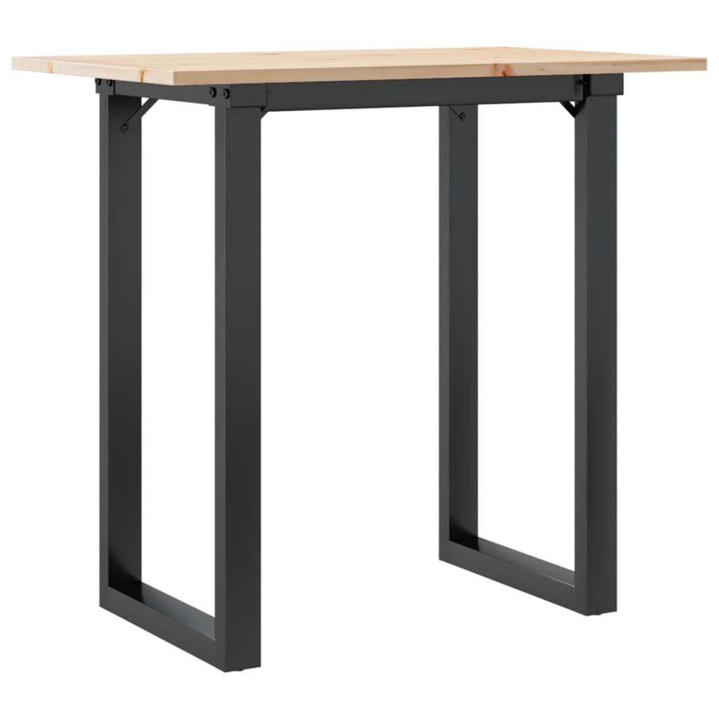 Spisebord O-ramme 80x50x75 cm heltre furu og stål
