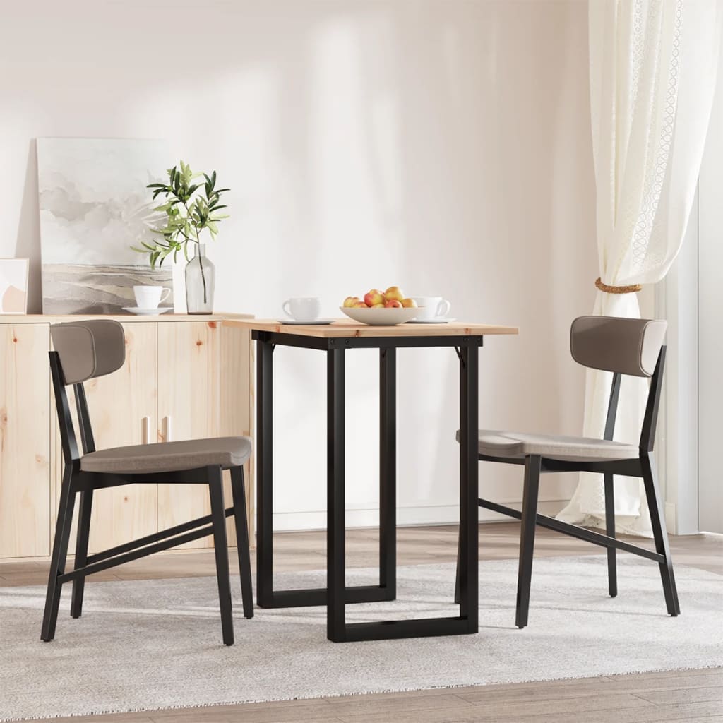 Spisebord O-ramme 80x50x75 cm heltre furu og stål