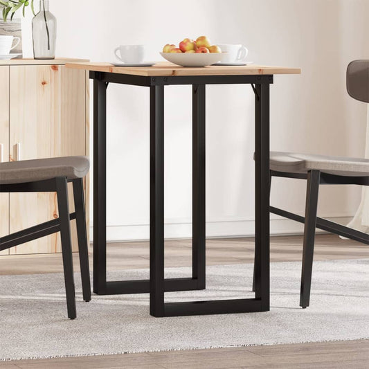 Spisebord O-ramme 80x50x75 cm heltre furu og stål