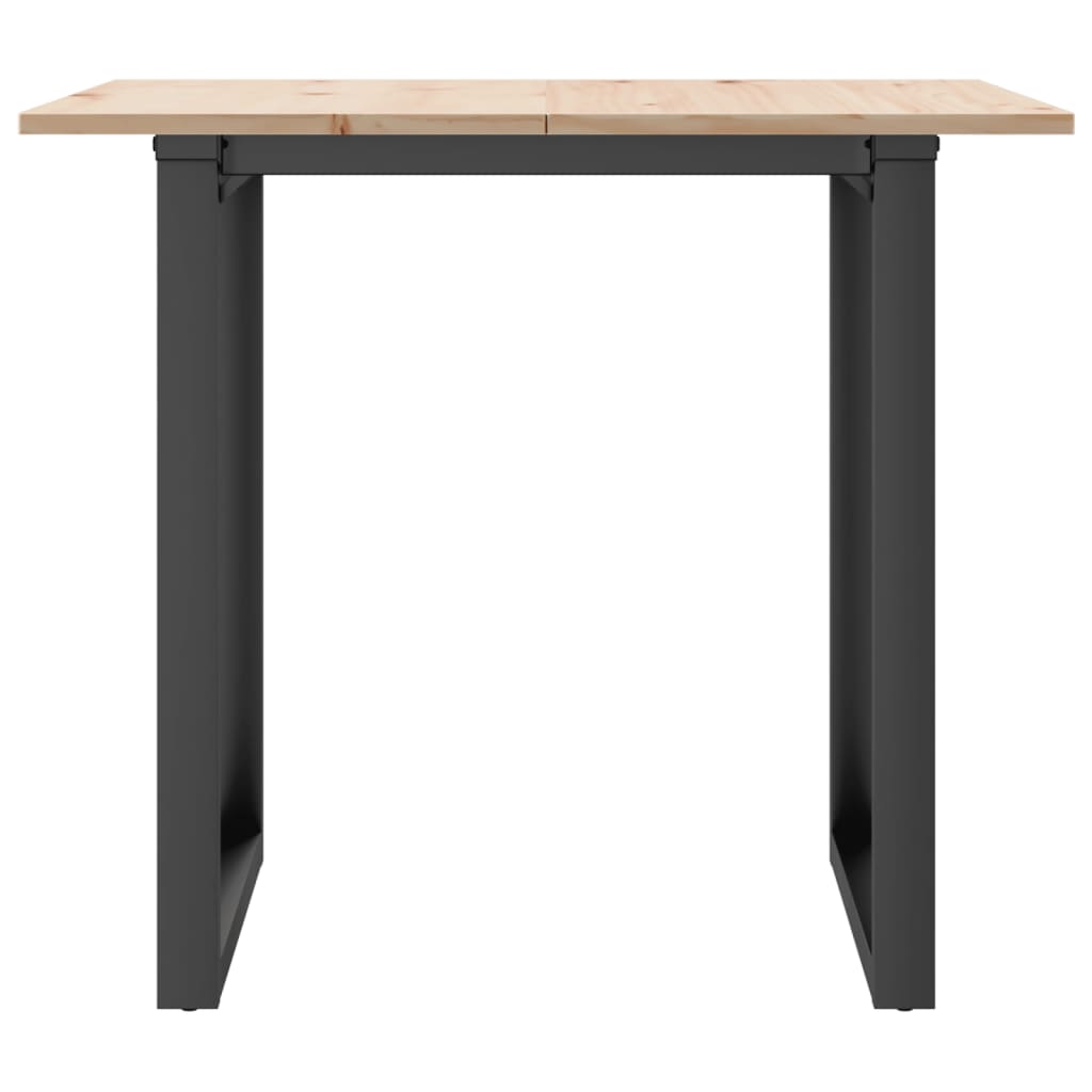 Spisebord O-ramme 80x80x75 cm heltre furu og stål