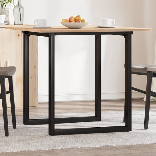 Spisebord O-ramme 90x90x75 cm heltre furu og stål