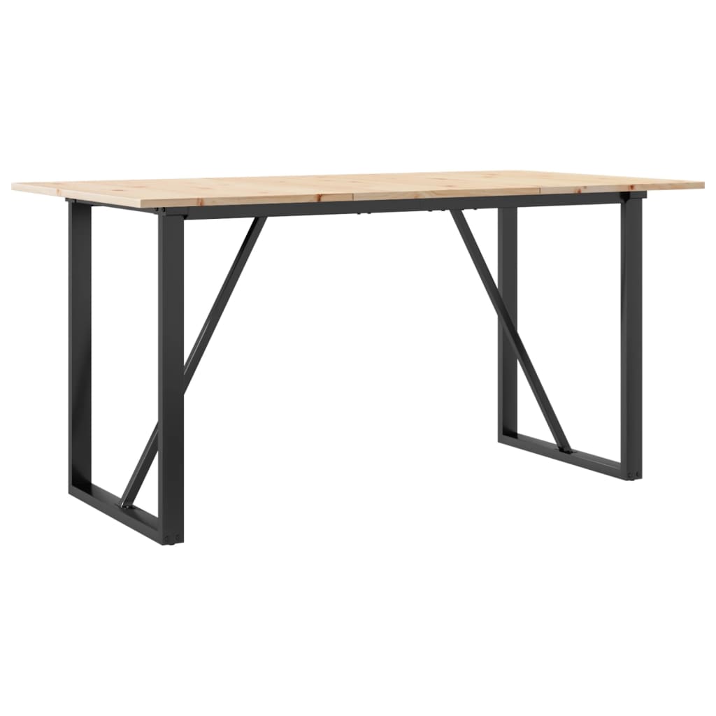 Spisebord O-ramme 160x80x75 cm heltre furu og stål