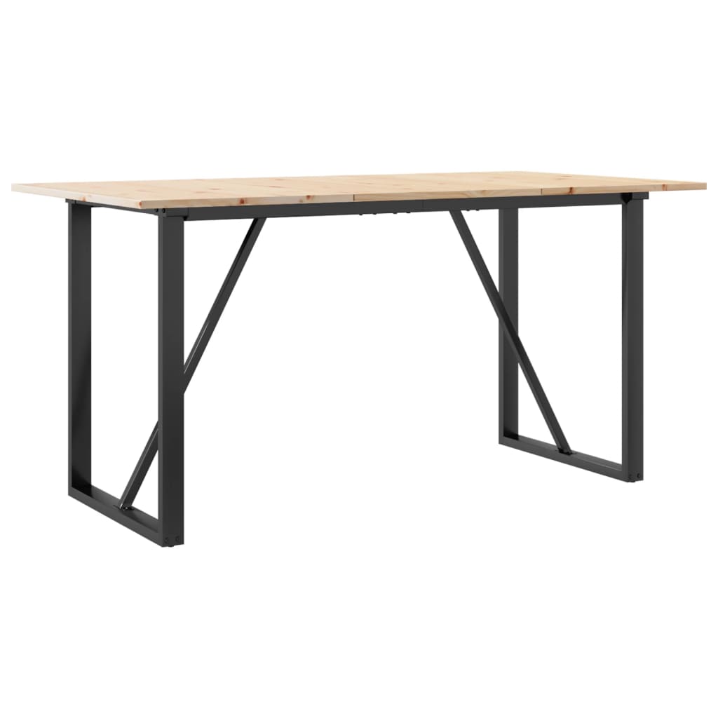 Spisebord O-ramme 160x80x75 cm heltre furu og stål