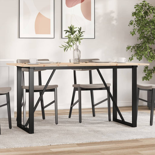 Spisebord O-ramme 160x80x75 cm heltre furu og stål