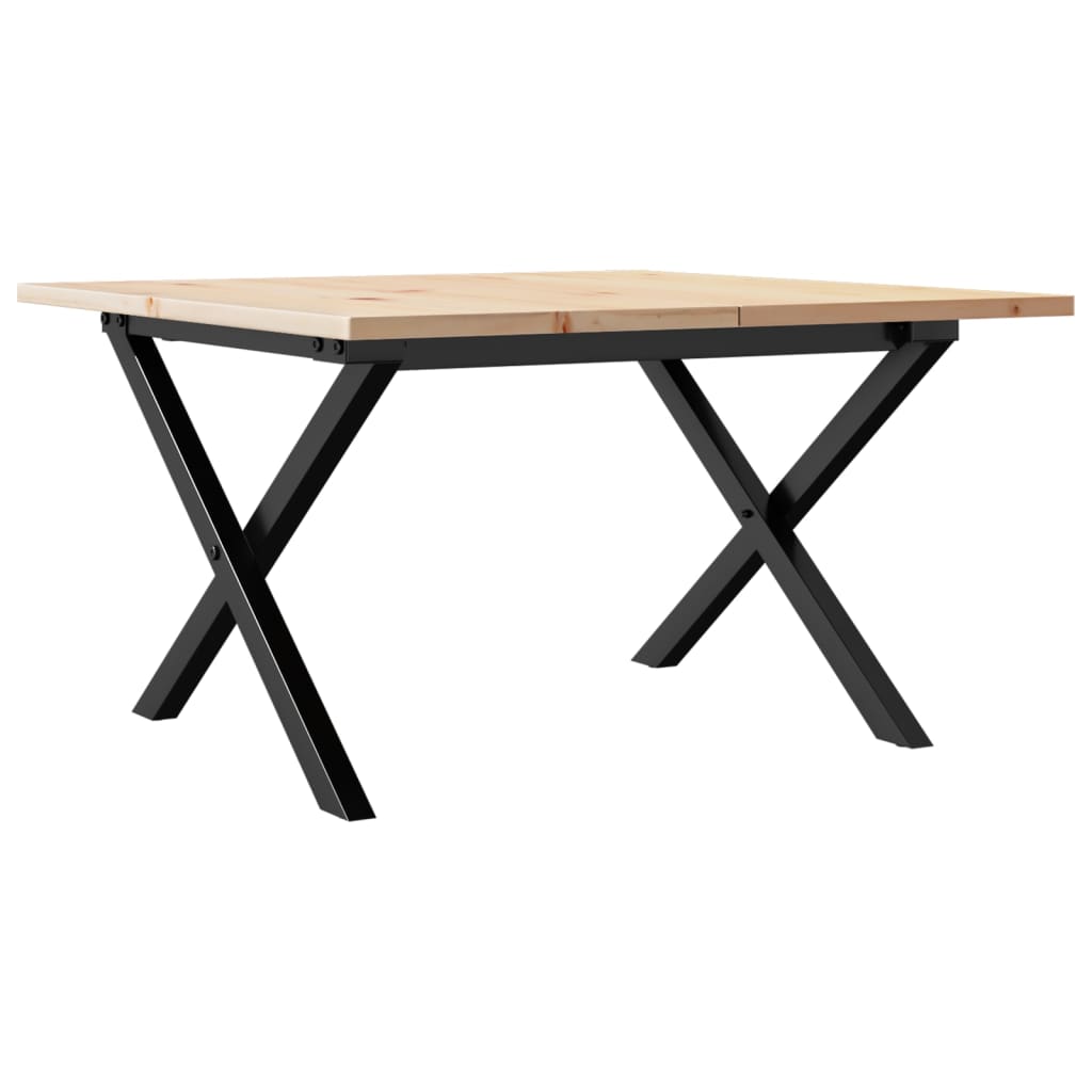 Salongbord Sofabord DIV. X-ramme 60x60x40 cm heltre furu og støpejern
