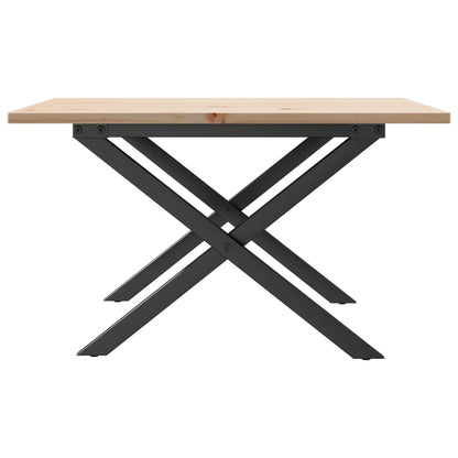 Salongbord Sofabord DIV. X-ramme 60x60x40 cm heltre furu og støpejern