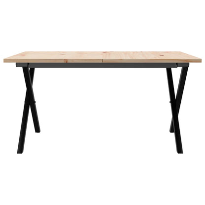 Salongbord Sofabord DIV. X-ramme 80x80x45 cm heltre furu og støpejern