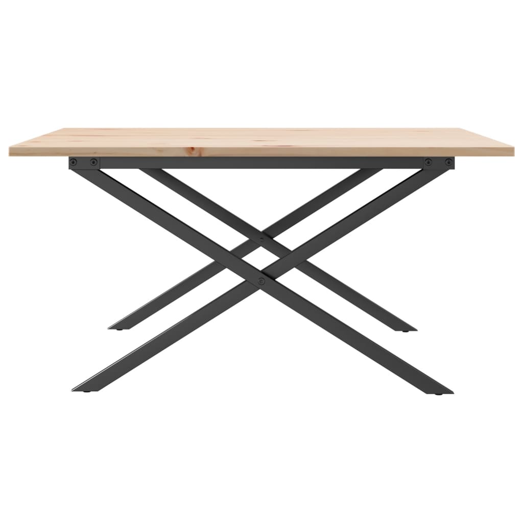 Salongbord Sofabord DIV. X-ramme 80x80x45 cm heltre furu og støpejern