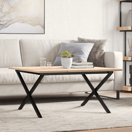 Salongbord Sofabord DIV. X-ramme 80x80x45 cm heltre furu og støpejern