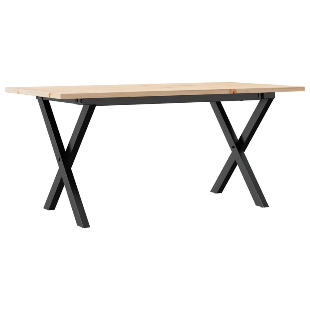Salongbord Sofabord DIV. X-ramme 90x40x45 cm heltre furu og støpejern