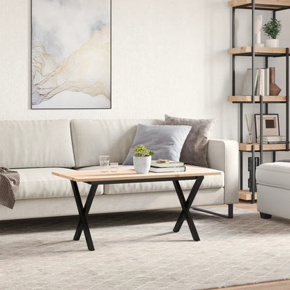 Salongbord Sofabord DIV. X-ramme 90x40x45 cm heltre furu og støpejern