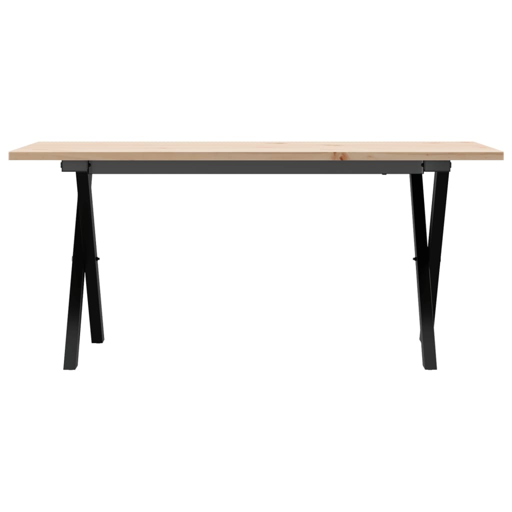 Salongbord Sofabord DIV. X-ramme 90x40x45 cm heltre furu og støpejern