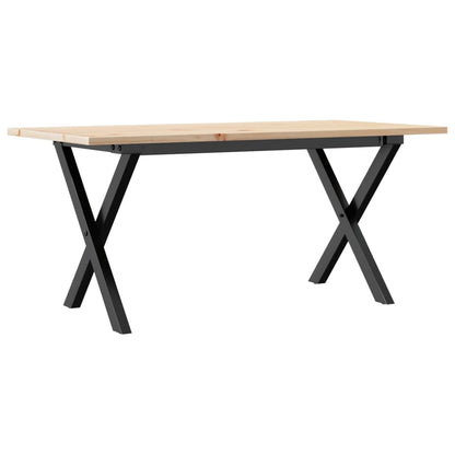 Salongbord Sofabord DIV. X-ramme 90x40x45 cm heltre furu og støpejern