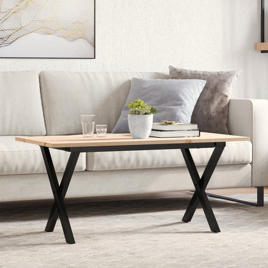 Salongbord Sofabord DIV. X-ramme 90x40x45 cm heltre furu og støpejern