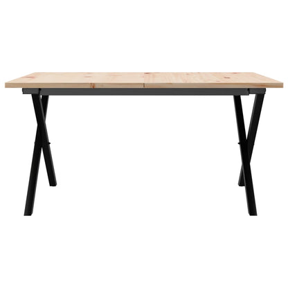 Salongbord Sofabord DIV. X-ramme 90x90x45 cm heltre furu og støpejern