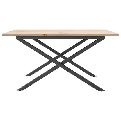 Salongbord Sofabord DIV. X-ramme 90x90x45 cm heltre furu og støpejern
