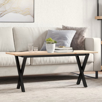 Salongbord Sofabord DIV. X-ramme 110x40x45 cm heltre furu og støpejern