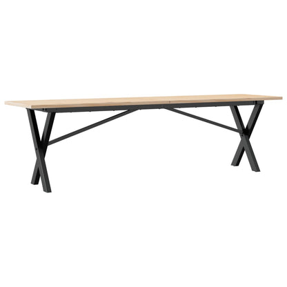 Salongbord Sofabord DIV. X-ramme 160x40x45 cm heltre furu og støpejern