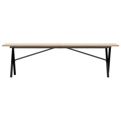 Salongbord Sofabord DIV. X-ramme 160x40x45 cm heltre furu og støpejern