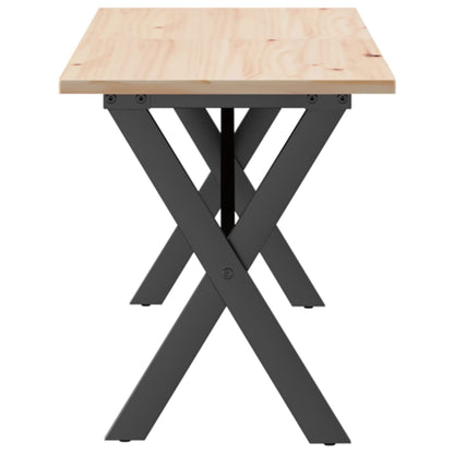 Salongbord Sofabord DIV. X-ramme 160x40x45 cm heltre furu og støpejern