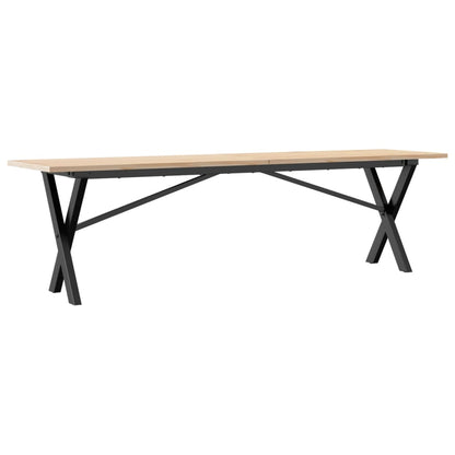 Salongbord Sofabord DIV. X-ramme 160x40x45 cm heltre furu og støpejern