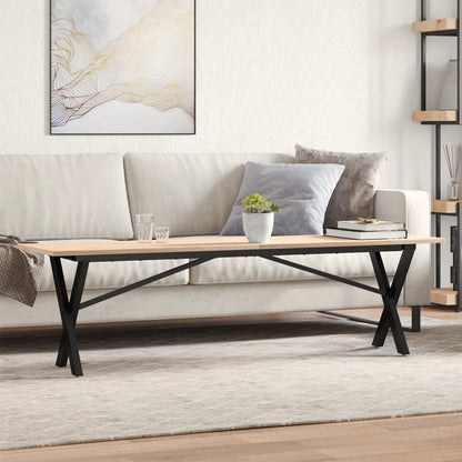 Salongbord Sofabord DIV. X-ramme 160x40x45 cm heltre furu og støpejern