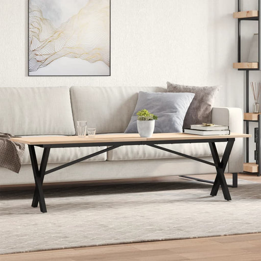 Salongbord Sofabord DIV. X-ramme 160x40x45 cm heltre furu og støpejern